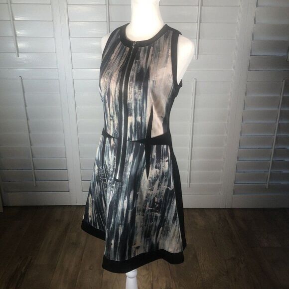 Rebecca Taylor Womens Silk Sleeveless Zip Up A-Line Dress Black Size 8 - Picture 10 of 12
